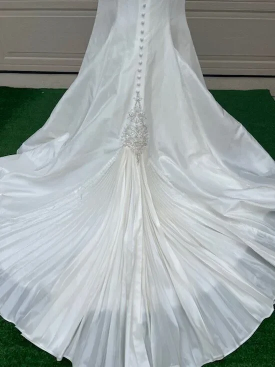 NWT Exclusive Bridal Ivory Taffeta Strapless Gown – Size 8 - Picture 8 of 16